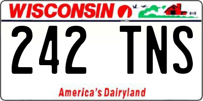 WI license plate 242TNS