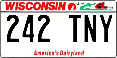 WI license plate 242TNY
