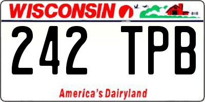 WI license plate 242TPB