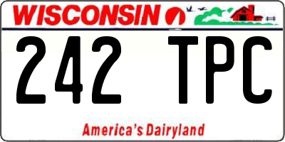 WI license plate 242TPC
