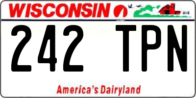 WI license plate 242TPN