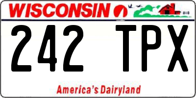 WI license plate 242TPX