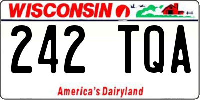 WI license plate 242TQA