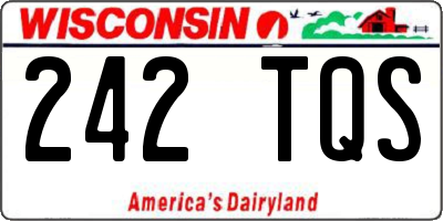 WI license plate 242TQS