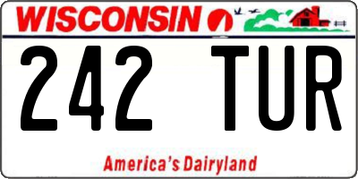 WI license plate 242TUR