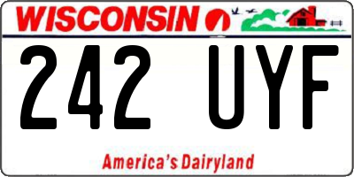 WI license plate 242UYF