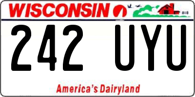 WI license plate 242UYU