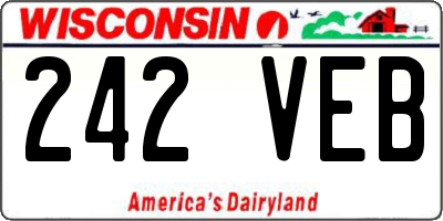 WI license plate 242VEB