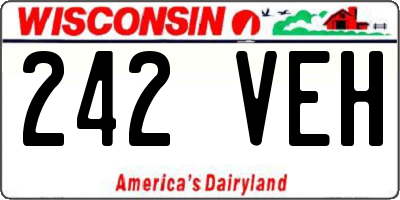 WI license plate 242VEH