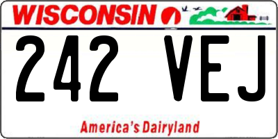 WI license plate 242VEJ