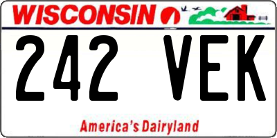 WI license plate 242VEK