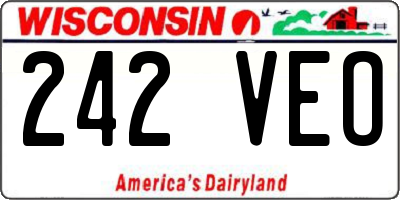 WI license plate 242VEO