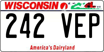 WI license plate 242VEP