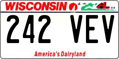 WI license plate 242VEV