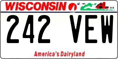 WI license plate 242VEW