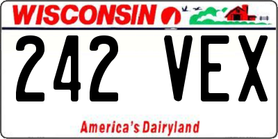 WI license plate 242VEX