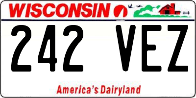 WI license plate 242VEZ
