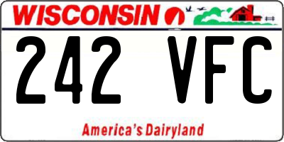 WI license plate 242VFC