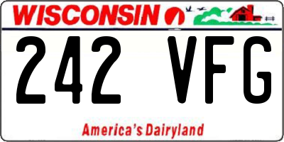 WI license plate 242VFG