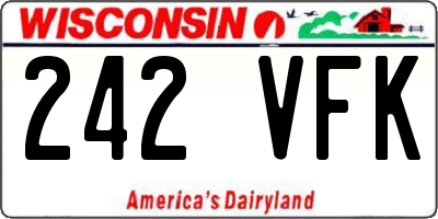 WI license plate 242VFK