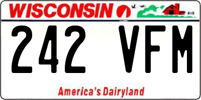 WI license plate 242VFM