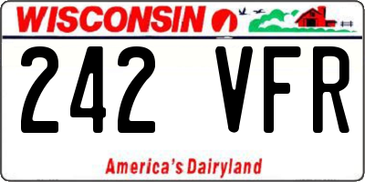 WI license plate 242VFR