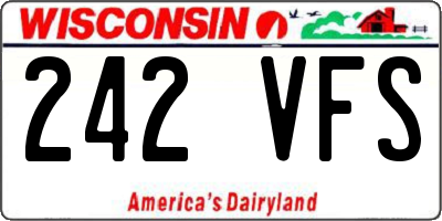 WI license plate 242VFS