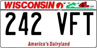 WI license plate 242VFT