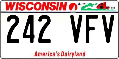 WI license plate 242VFV