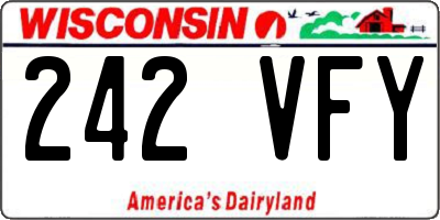 WI license plate 242VFY
