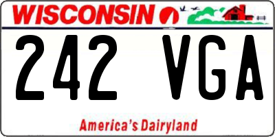 WI license plate 242VGA
