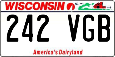 WI license plate 242VGB