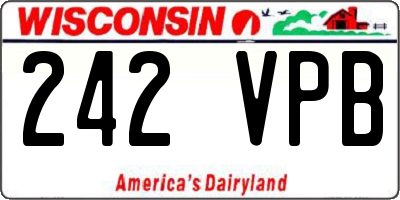 WI license plate 242VPB