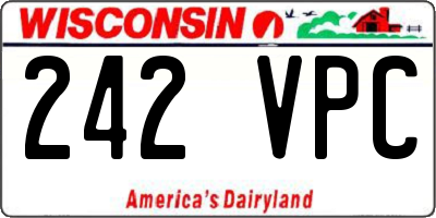 WI license plate 242VPC