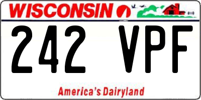 WI license plate 242VPF