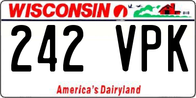 WI license plate 242VPK