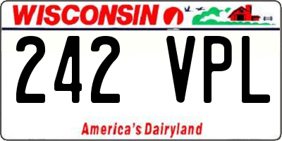 WI license plate 242VPL