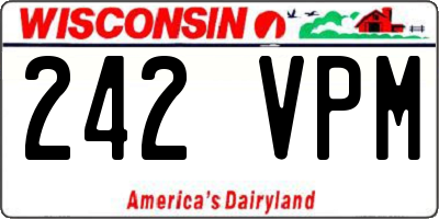 WI license plate 242VPM
