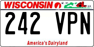 WI license plate 242VPN