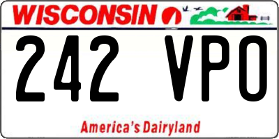 WI license plate 242VPO