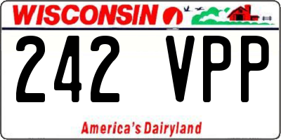 WI license plate 242VPP