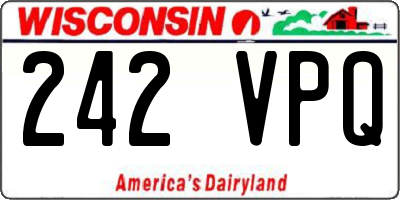 WI license plate 242VPQ
