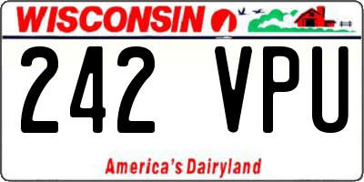 WI license plate 242VPU