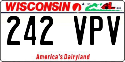 WI license plate 242VPV