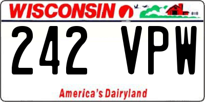 WI license plate 242VPW