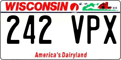 WI license plate 242VPX