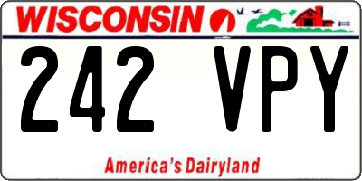 WI license plate 242VPY