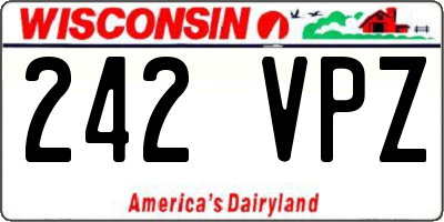 WI license plate 242VPZ