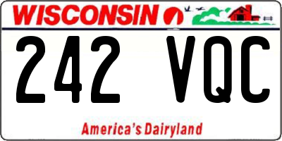WI license plate 242VQC