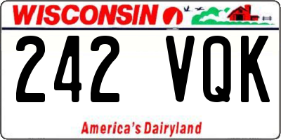 WI license plate 242VQK